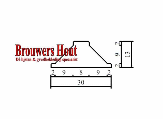 Hardhouten plakroede PR423 13x30mm