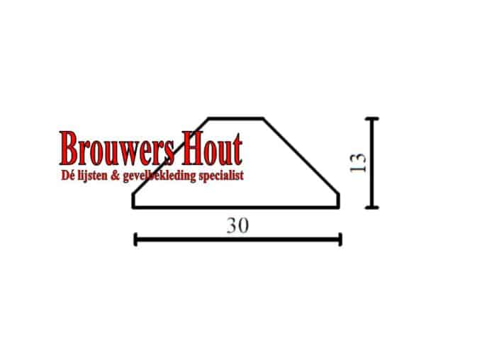 Hardhouten plakroede PR413 13x30mm