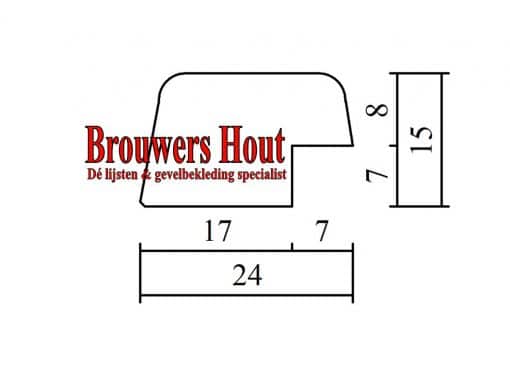 Meranti opdekglaslat 15x24mm