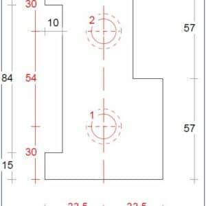 DTS dorpel set afm. 67x114mm BI57 (incl. neuten, bouten en pluggen) - Afbeelding 10