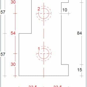 DTS dorpel set afm. 67x114mm BI57 (incl. neuten, bouten en pluggen) - Afbeelding 11