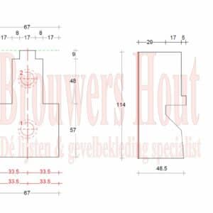 DTS dorpel set afm. 67x114mm BI57+ (incl. neuten, bouten en pluggen) - Afbeelding 7