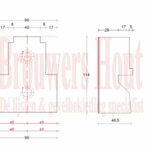 DTS dorpel set afm. 67x114mm BI57+ (incl. neuten, bouten en pluggen) - Afbeelding 8