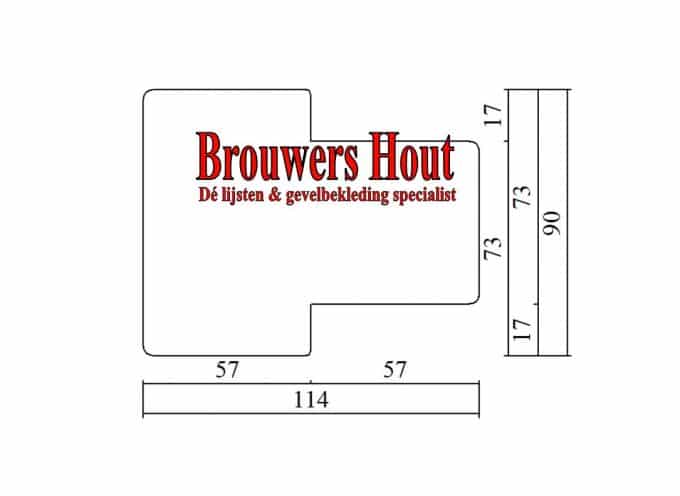 Kozijnprofiel BI57 tussen stijl 90x114mm