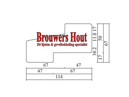 Kozijnprofiel BI67 tussen dorpel 67x114mm