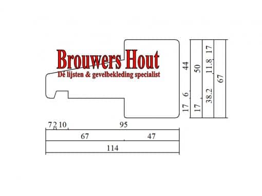 Kozijnprofiel BU67+ tussendorpel 67x114mm