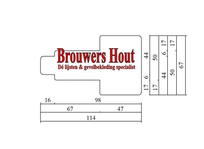 Kozijnprofiel BU67+ tussenstijl 67x114mm