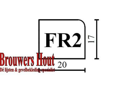 Rechte Meranti glaslat FR2 17x20mm