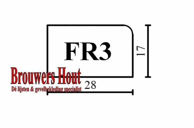 Rechte Meranti glaslat FR3 17x28mm