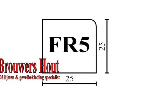 Rechte Meranti glaslat FR5 25x25mm