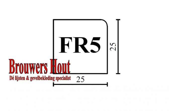 Rechte Meranti glaslat FR5 25x25mm