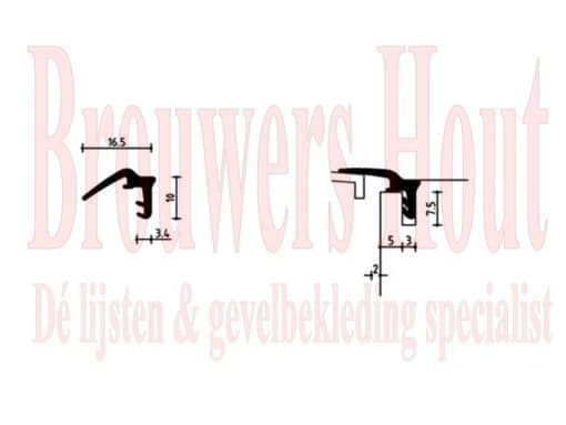 Hefschuif rubber p 1156 boven op de schuifdeur W-751037 zwart