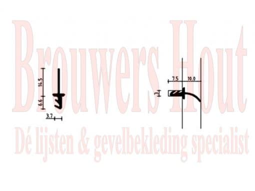 Hefschuif rubber p 1483 middenstijl max. 10mm W-751048 zwart