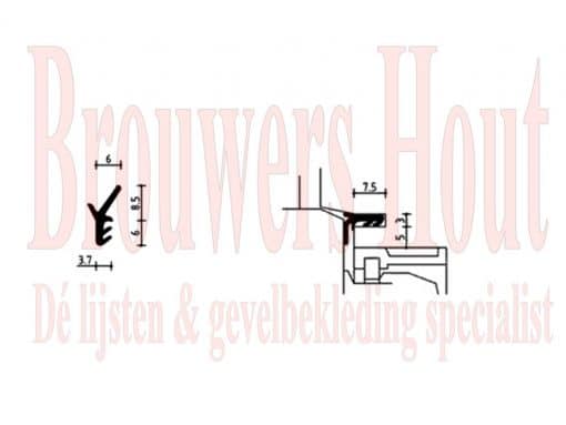 Hefschuif rubber p 743 zij- en onderkant W-751048 zwart