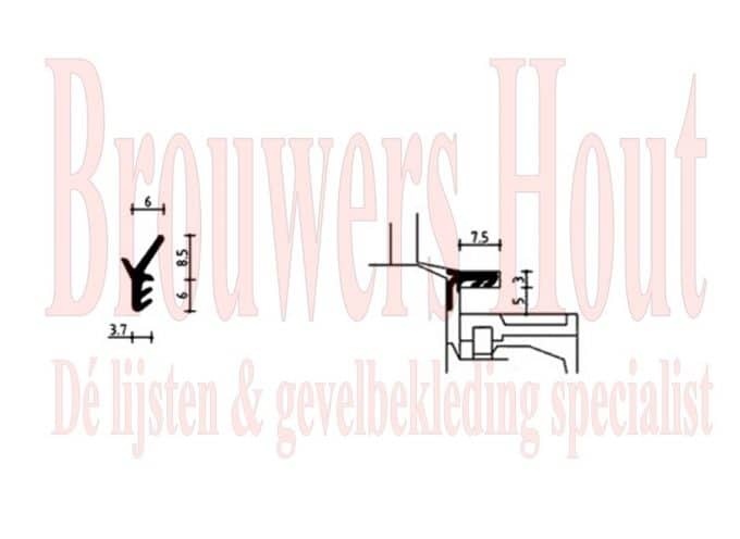 Hefschuif rubber p 743 zij- en onderkant W-751048 zwart