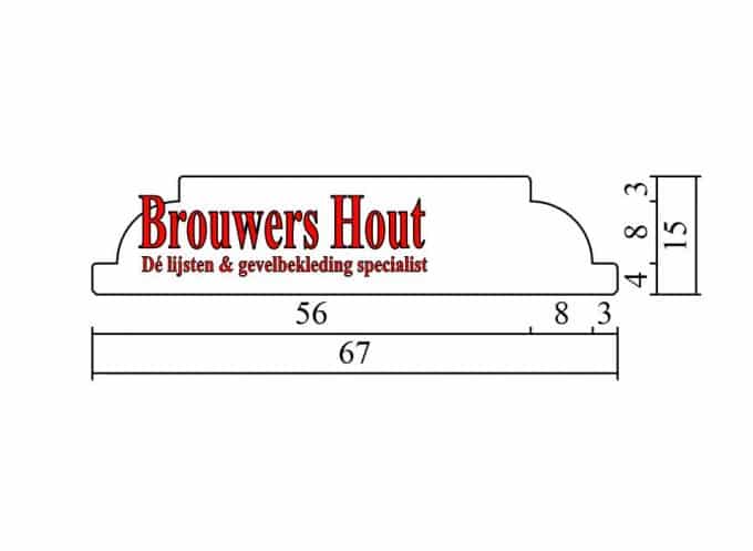 Hardhouten plakroede PR115 15x67mm