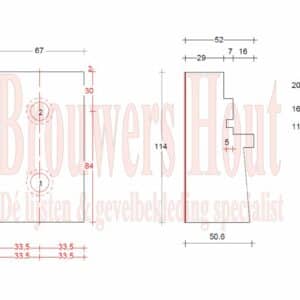 DTS dorpel set afm. 67x114mm BU67+ neuten  blind - Afbeelding 3