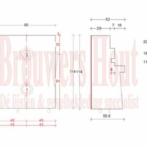 DTS dorpel set afm. 67x114mm BU67+ neuten  blind - Afbeelding 4