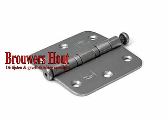 Kogelscharnier 76x76mm met ronde hoek RVS