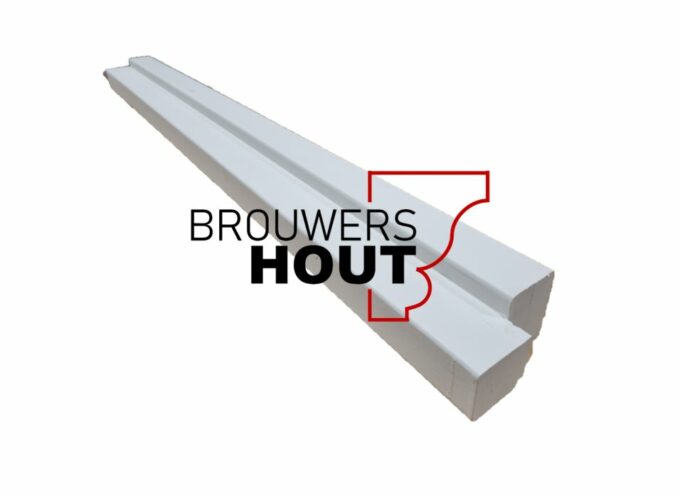 Hardhouten kozijnstijl dorpel afm. 55x108mm sponning 15x42mm lengte 934mm