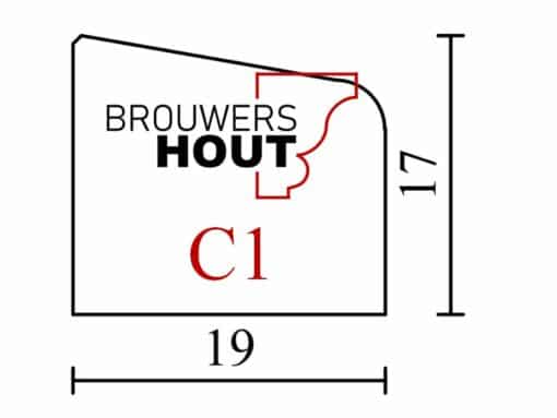 KOMO Meranti schuine glaslat C1 17x19mm